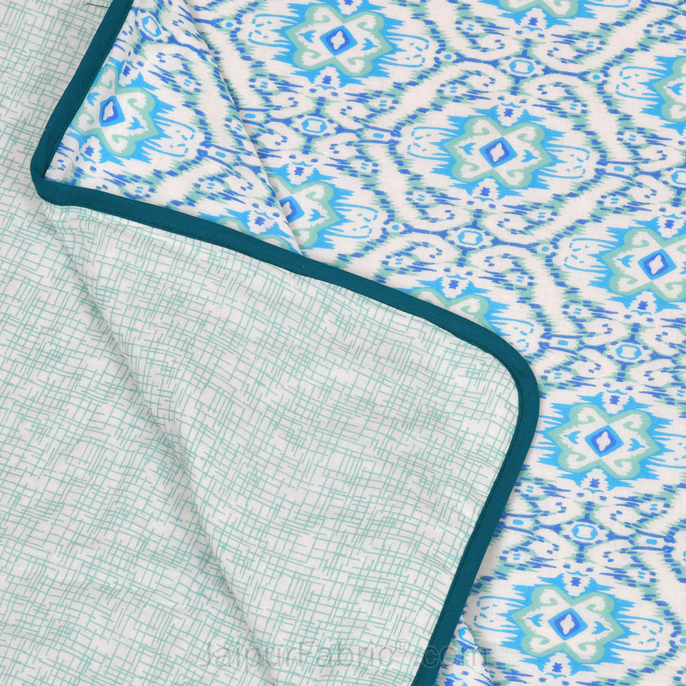 The Illusion Blueish Single Bed Dohar Blanket