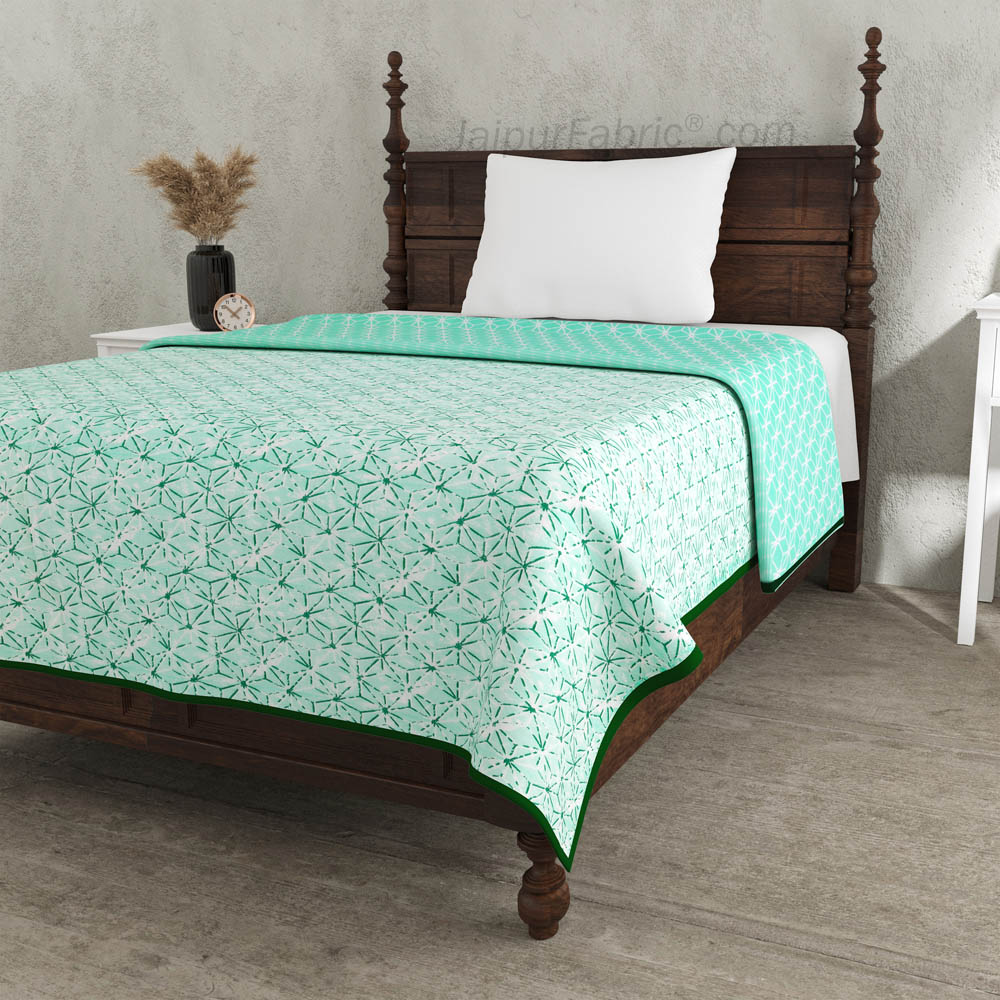 Geometricity Green Single Bed Dohar Blanket