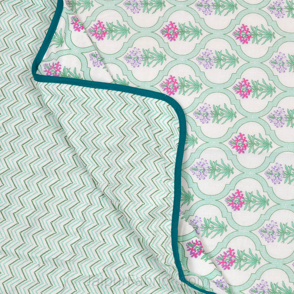 Jaal Darbar Green Single Bed Dohar Blanket