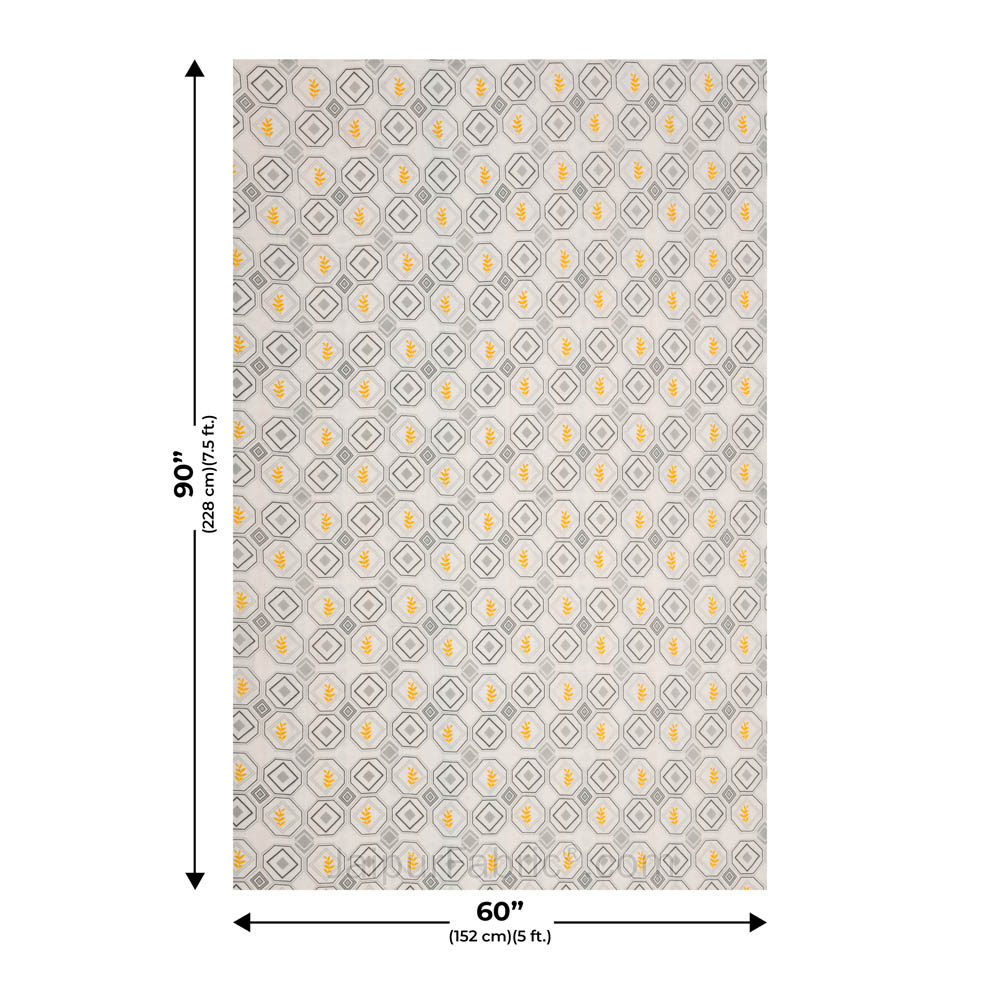 Artistic Maze Mustard Grey Single Bed Dohar Blanket