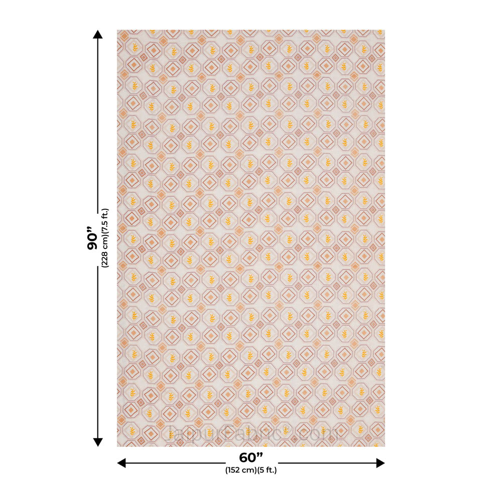 Artistic Maze Peach Yellow Single Bed Dohar Blanket