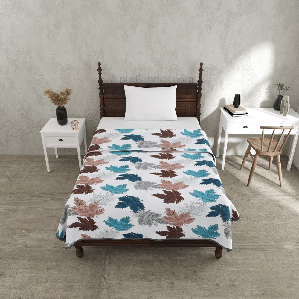 Maple Leaf MultiColor Single Bed Dohar Blanket