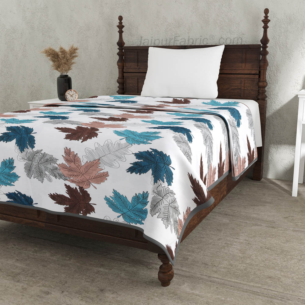 Maple Leaf MultiColor Single Bed Dohar Blanket