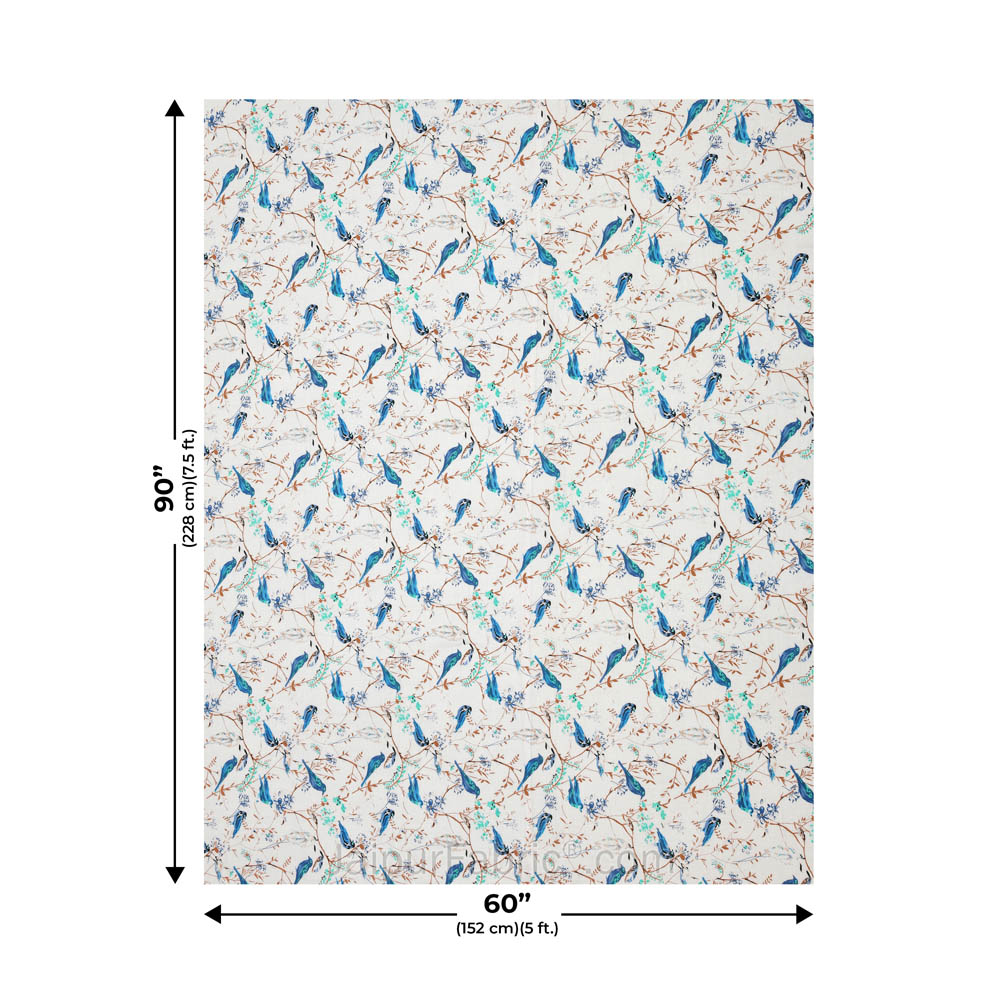 Parakeets Blue Green Single Bed Dohar Blanket