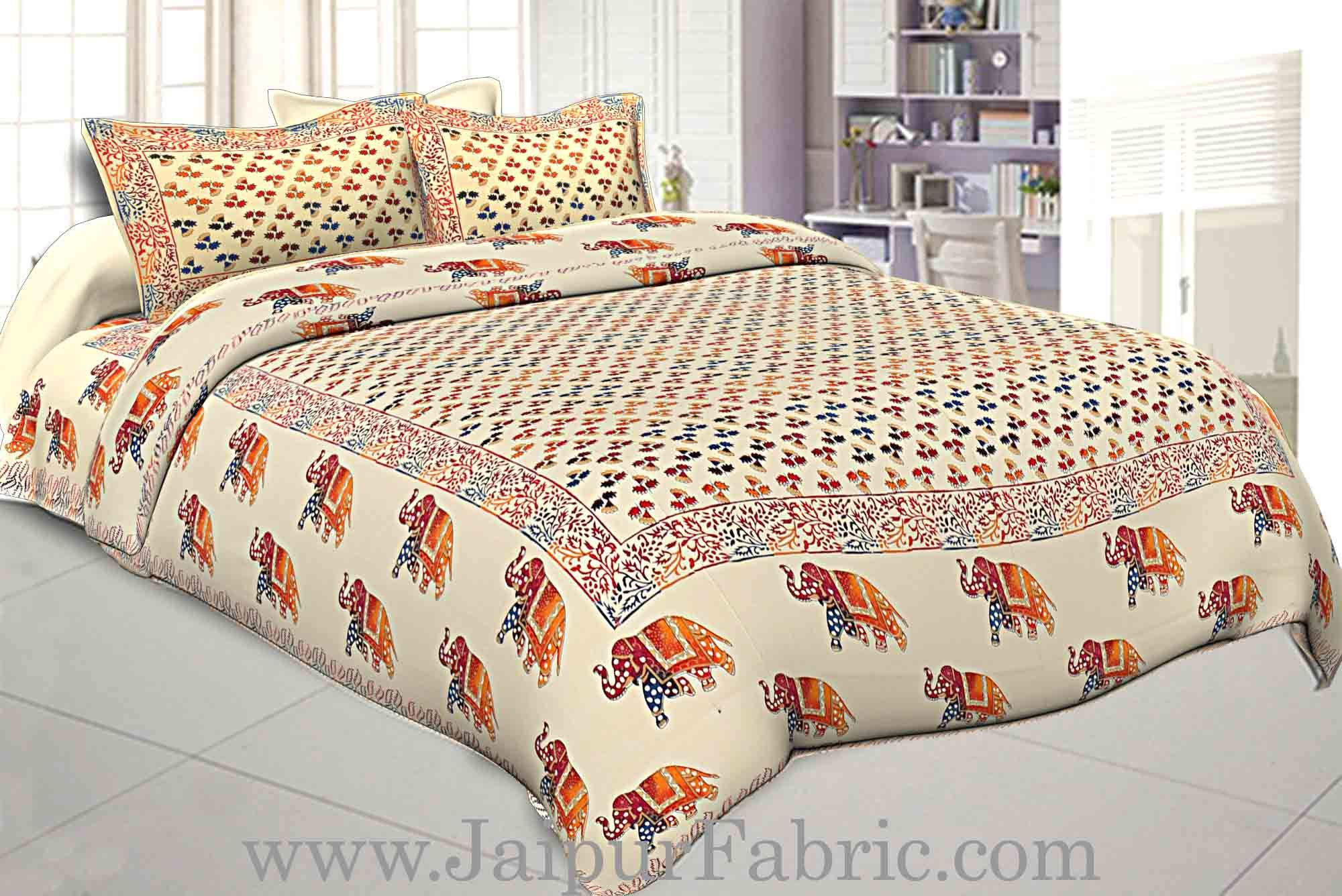 Jaipur Razai Double Bed With Satrangi Elephant Pattern Combo Pack