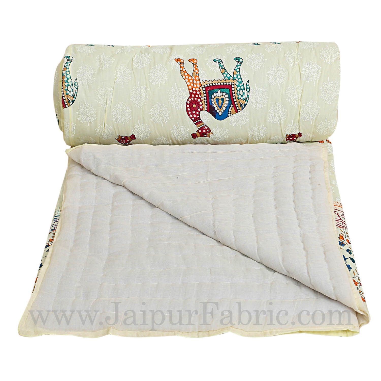 jaipur Razai Double Bed With Satrangi Camel Pattern Combo Pack