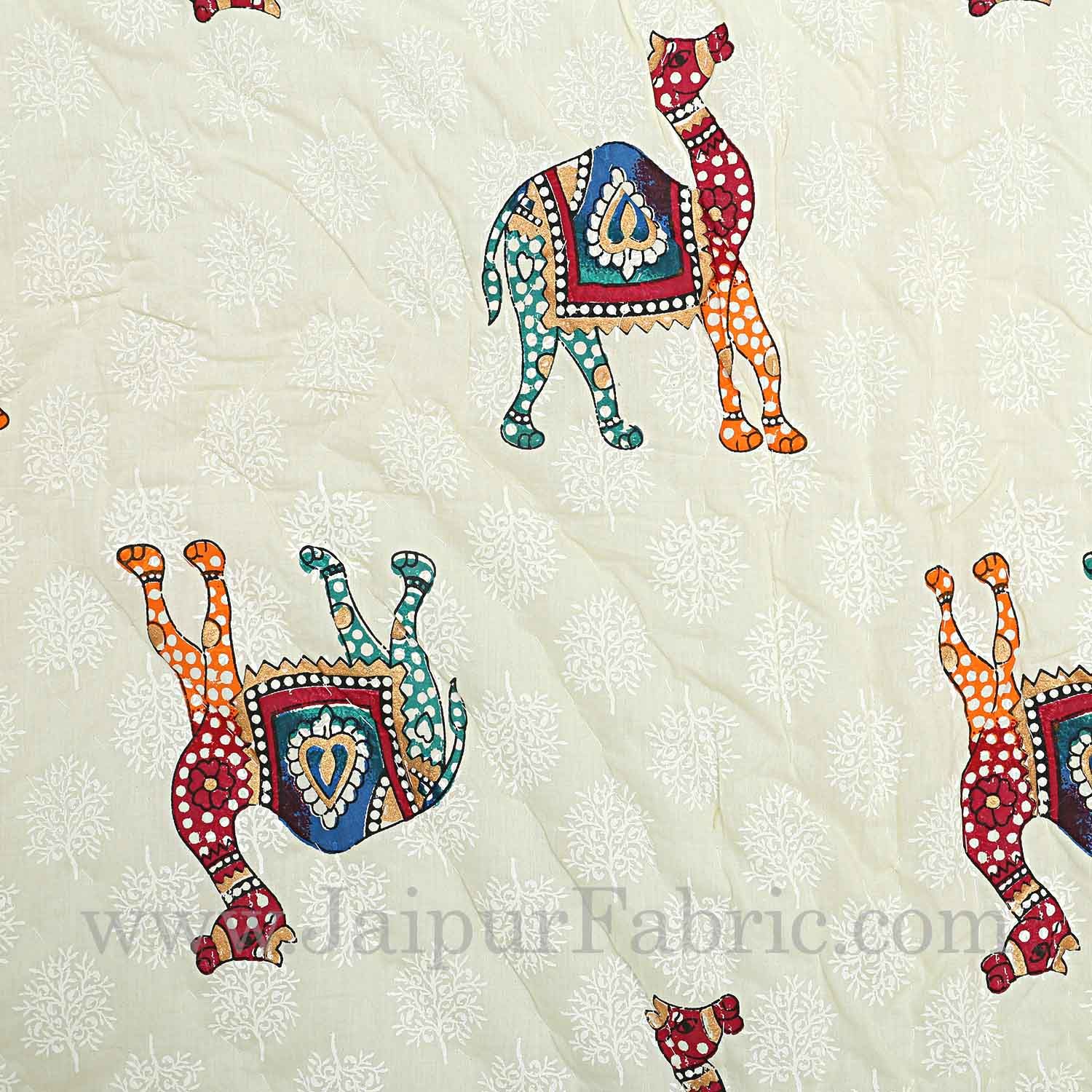 jaipur Razai Double Bed With Satrangi Camel Pattern Combo Pack