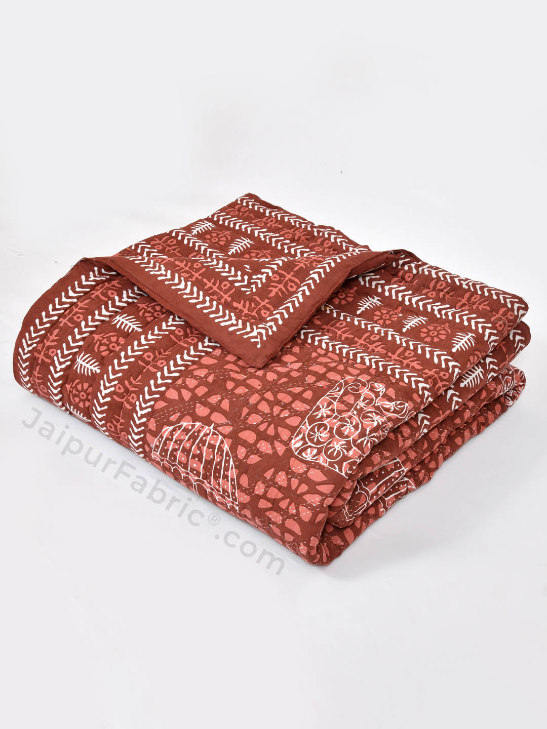 Jaipuri Rajai Daabu Shahi Savari 300GSM Fine Cotton Red Double Bed Quilt