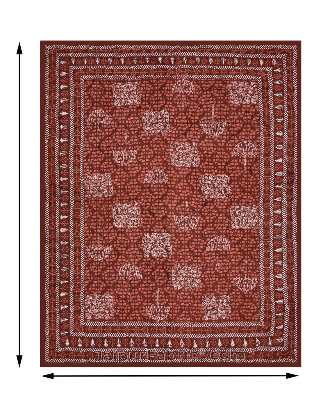 Jaipuri Rajai Daabu Shahi Savari 300GSM Fine Cotton Red Double Bed Quilt