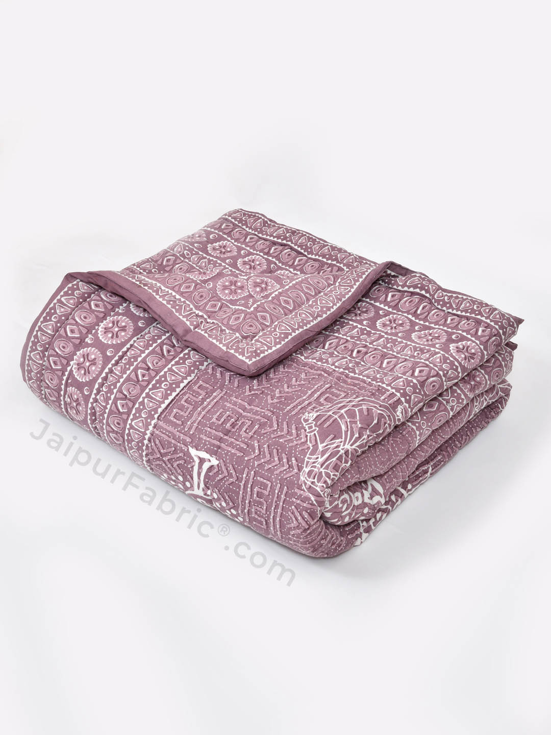 Jaipuri Rajai Daabu Ghoomar 300GSM Fine Cotton Purple Double Bed Quilt