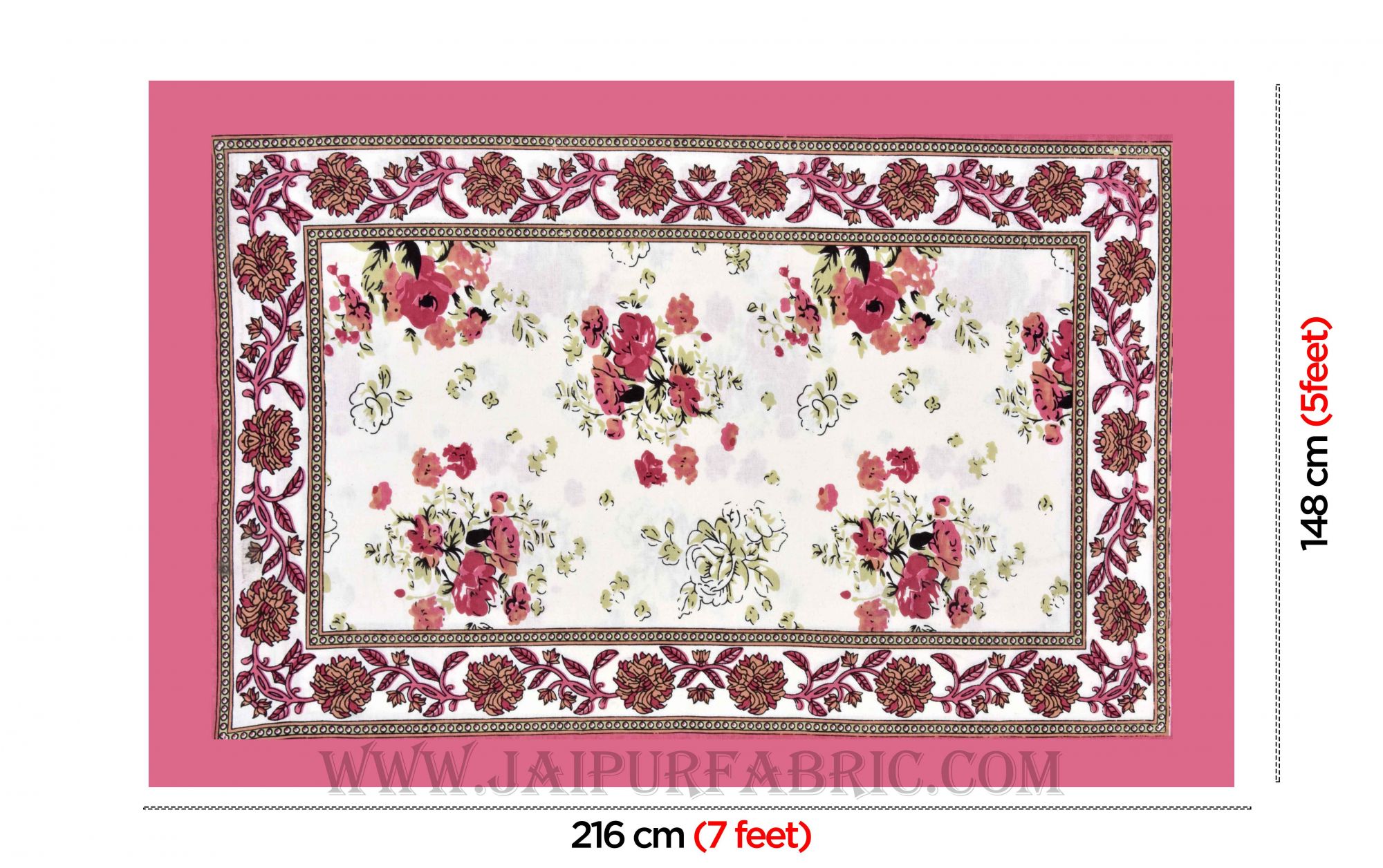 Pink Bunch of Flowers Single Bedsheet