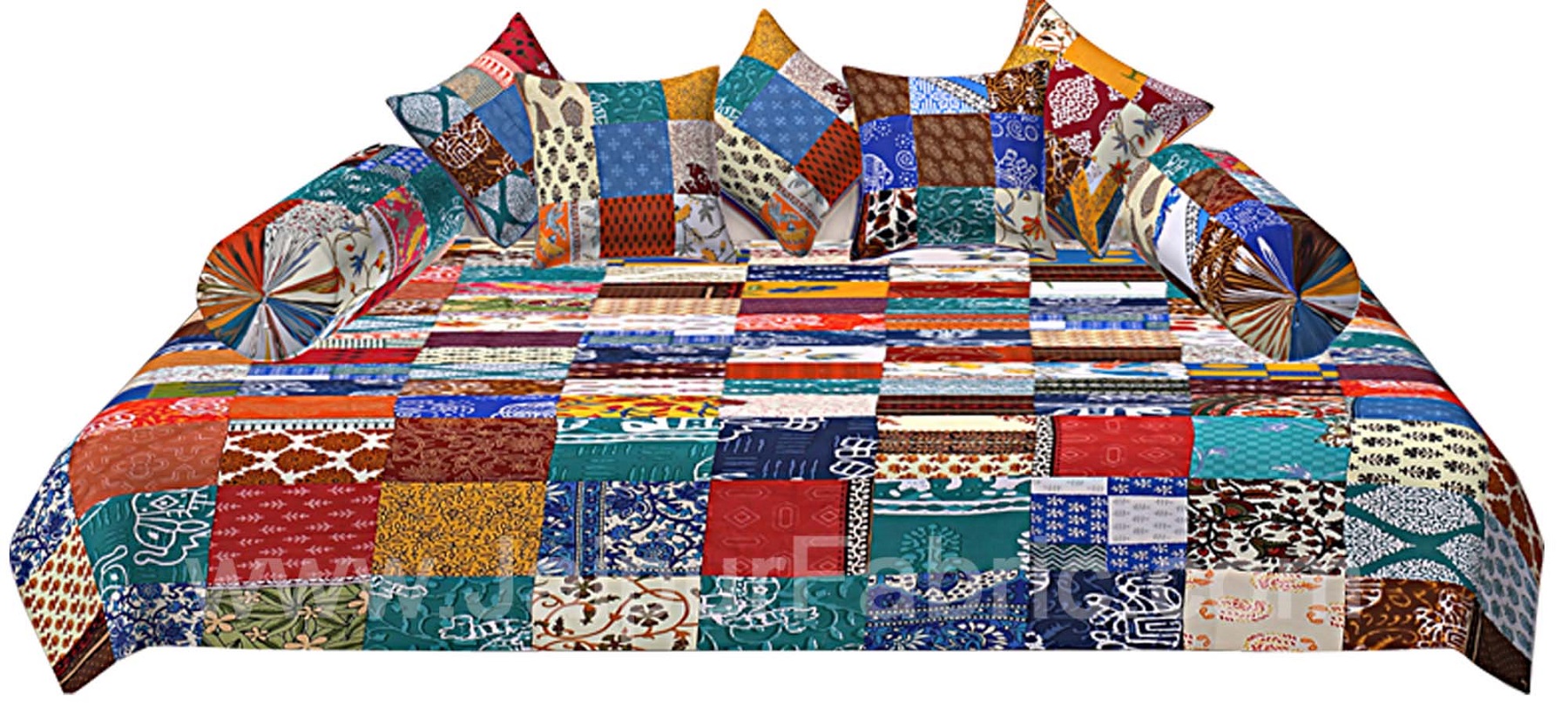 Colorful Patchwork Royal Diwan Set