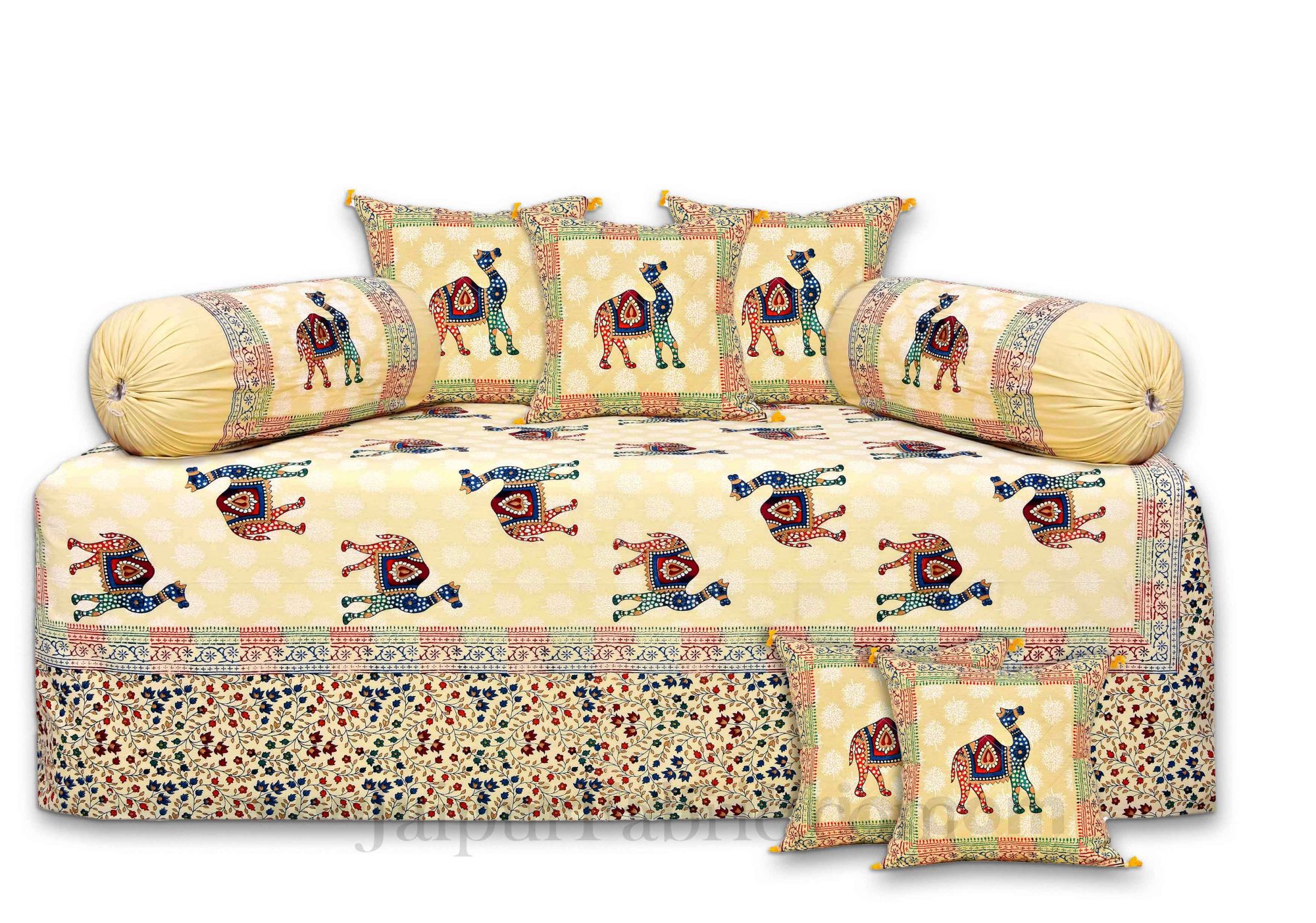 Satrangi camels in sparkling sand diwan set