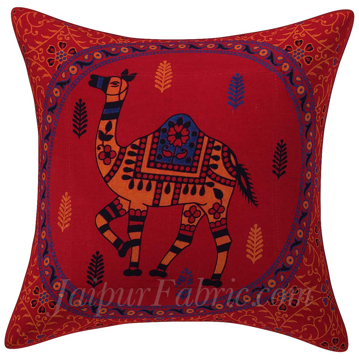 Red Camel Print Pure Cotton Bohemian Mandala Diwan Set