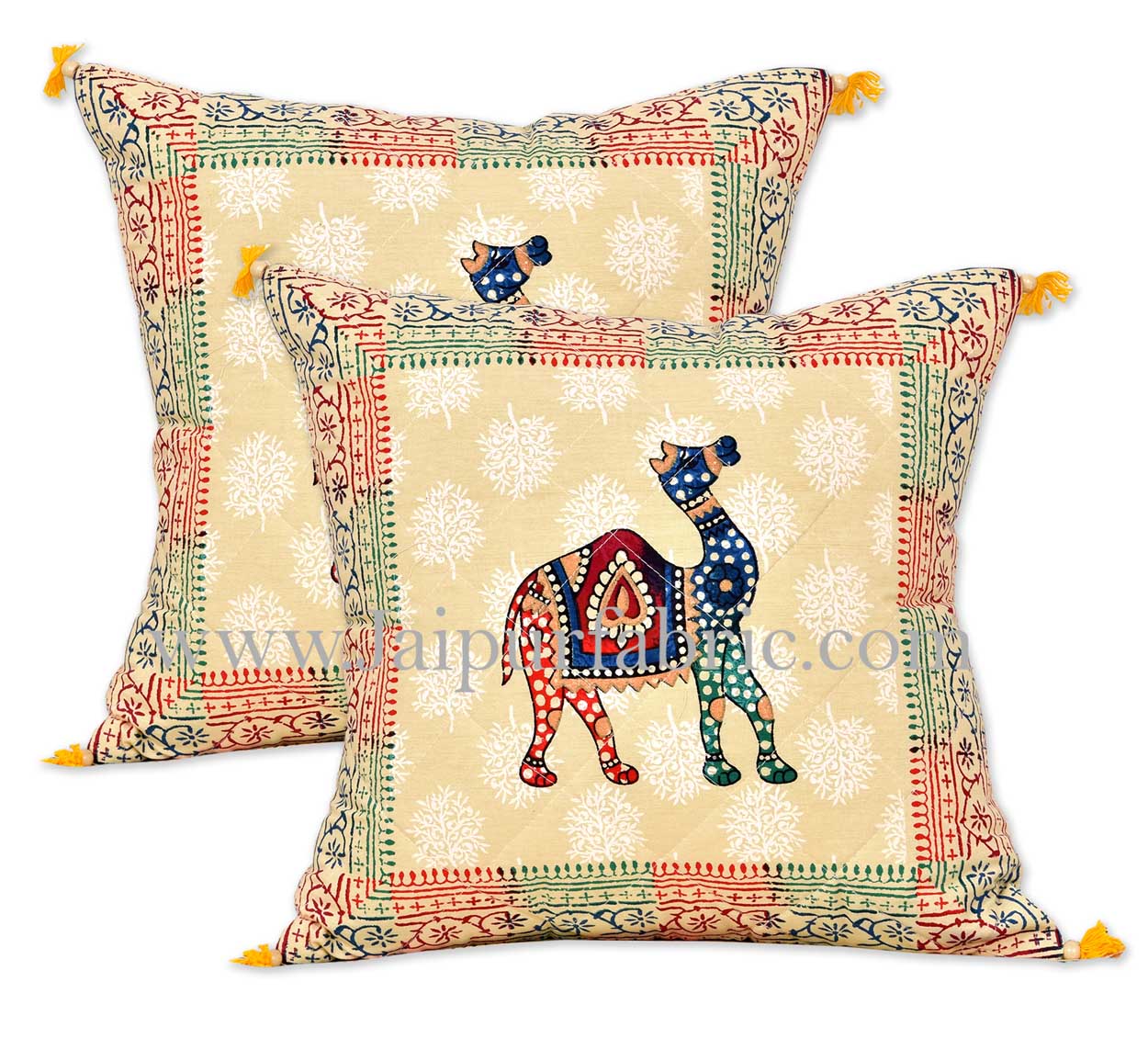 Satrangi camels in sparkling sand diwan set