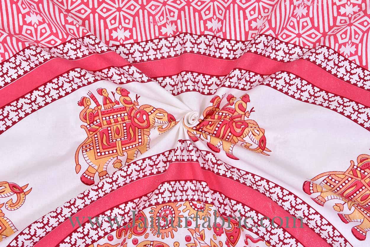 Rose pink royal elephant ride diwan set