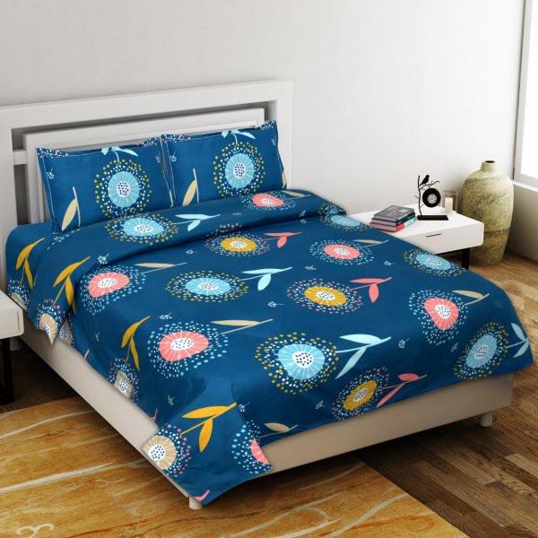 Fine Twilight Premium Poly Cotton Double Bedsheet