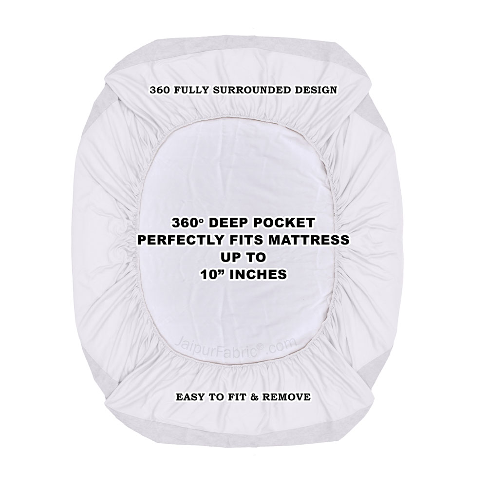 Heavy Quality White Terry Cotton Waterproof and Elastic Fitted Through Out Double Mattress Protector