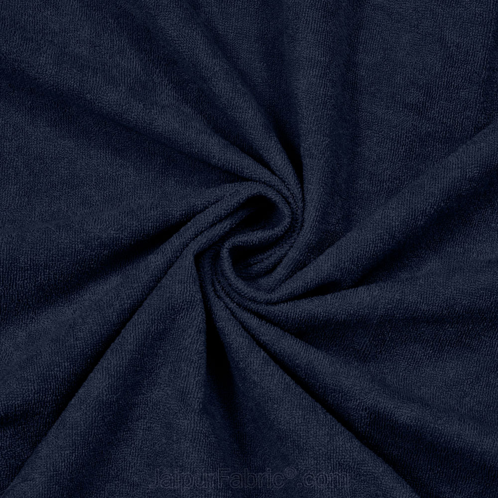 Heavy Quality Navy Blue Terry Cotton Waterproof and Elastic Fitted Through Out Double Mattress Protector