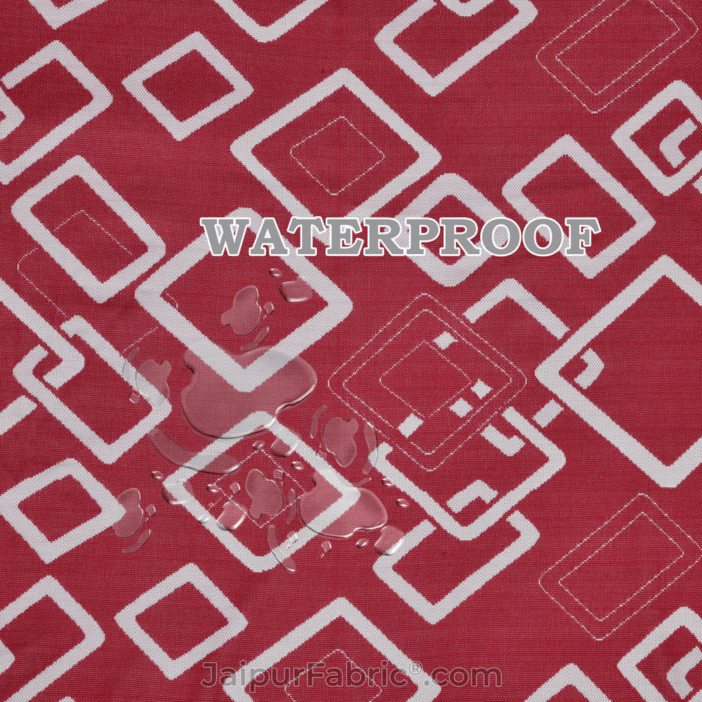 Maroon Printed Water Proof Fitted Mattress Protector