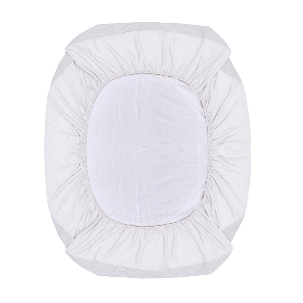 Heavy Quality White Terry Cotton Waterproof and Elastic Fitted Water Resistant Ultra Soft Double Mattress Cover