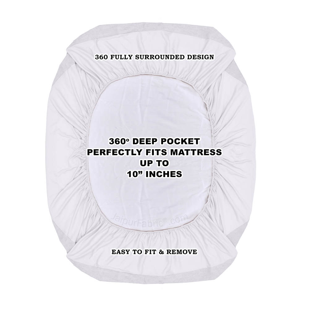 Heavy Quality White Terry Cotton Waterproof and Elastic Fitted Water Resistant Ultra Soft Double Mattress Cover