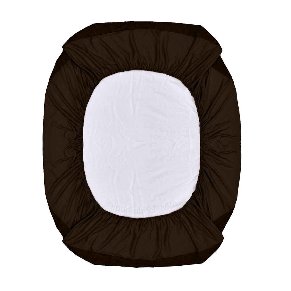 Heavy Quality Dark Brown Terry Cotton Waterproof and Elastic Fitted Water Resistant Ultra Soft Double Mattress Cover