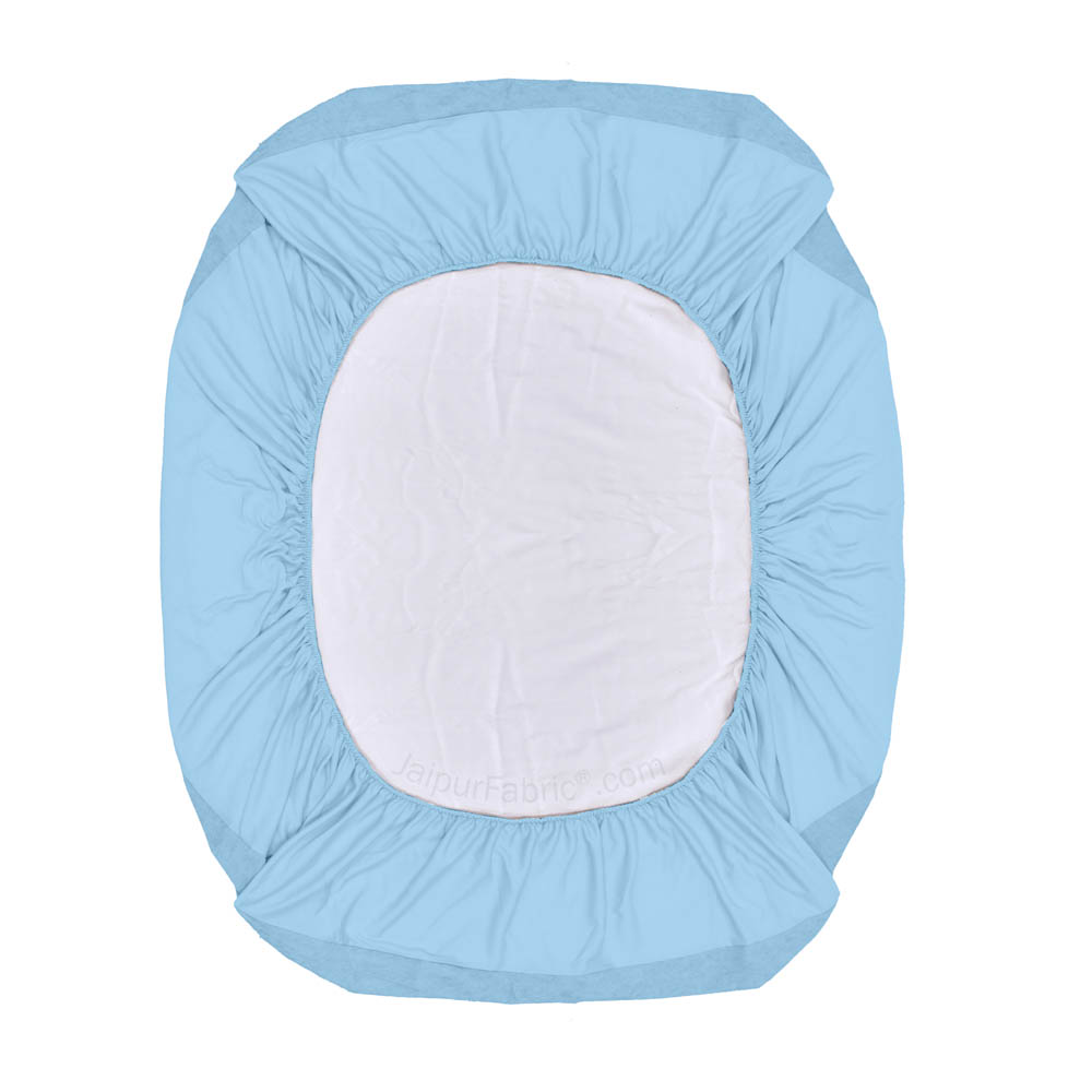 Heavy Quality Blue Terry Cotton Waterproof and Elastic Fitted Water Resistant Ultra Soft Double Mattress Cover