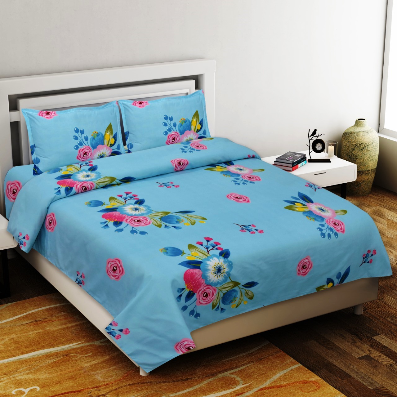 Heaven Bliss Premium Poly Cotton Double Bedsheet