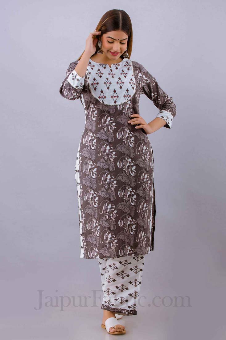 Earnest Grey Kurta with Plazzo