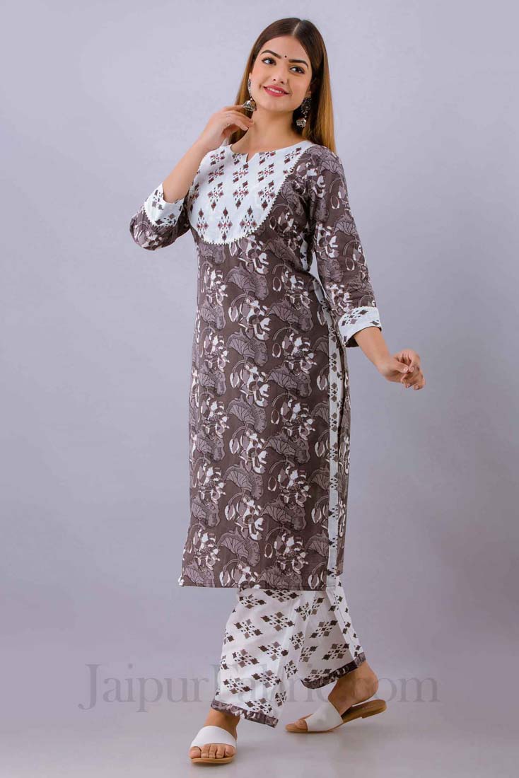 Earnest Grey Kurta with Plazzo