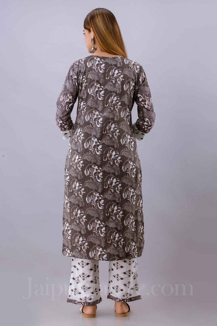 Earnest Grey Kurta with Plazzo