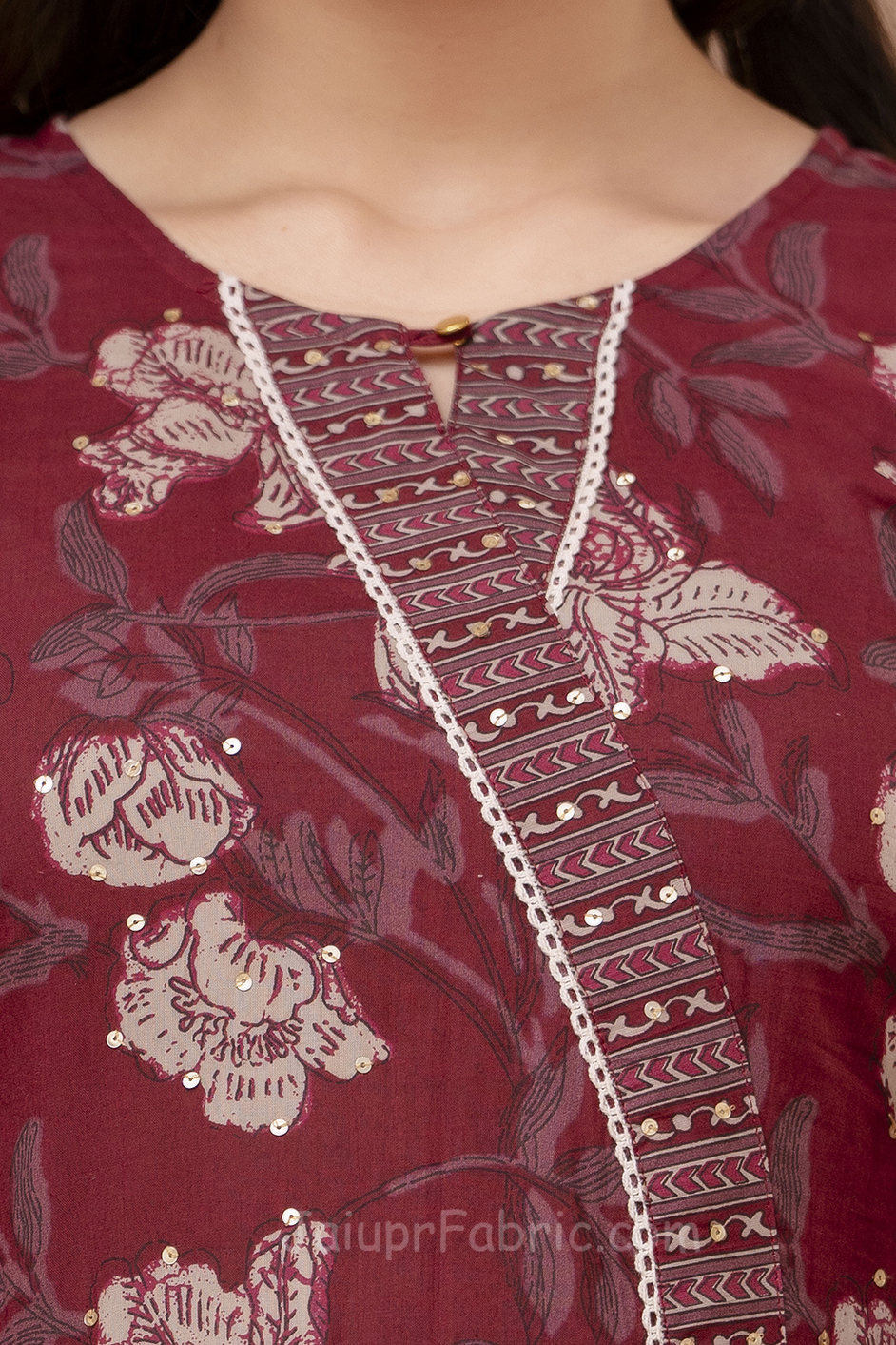 Maroon Kurti 3 pcs set