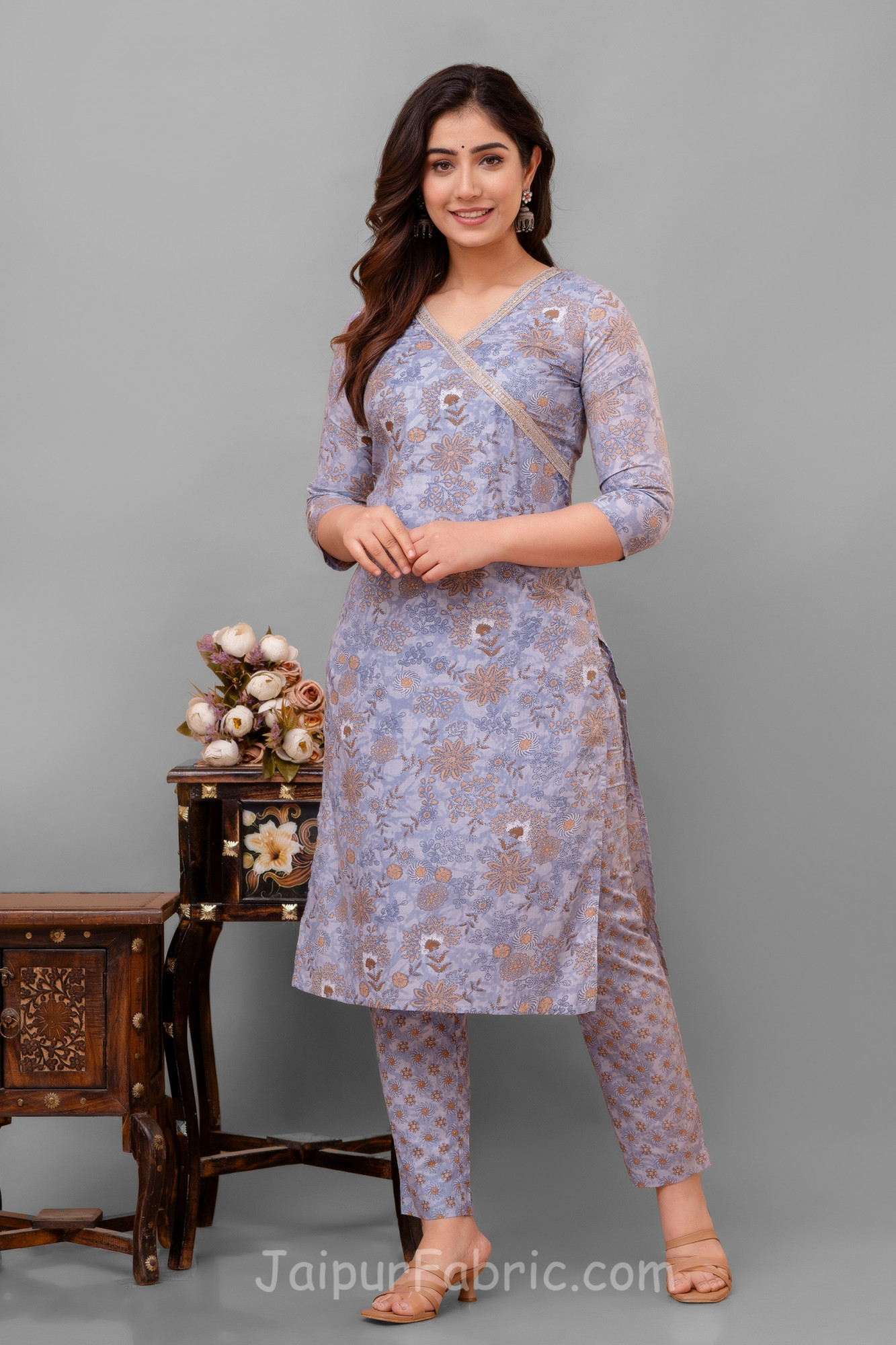 Grey Kurti 3 pcs set