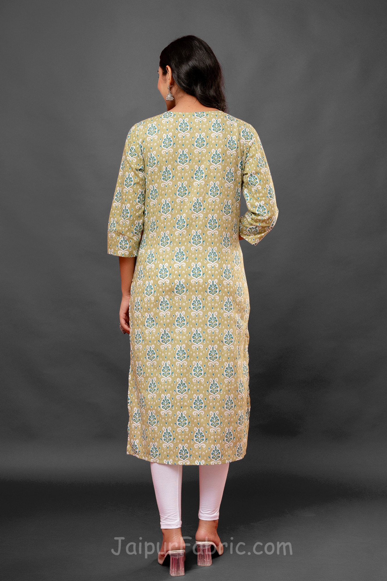 Green Kurti with thread work