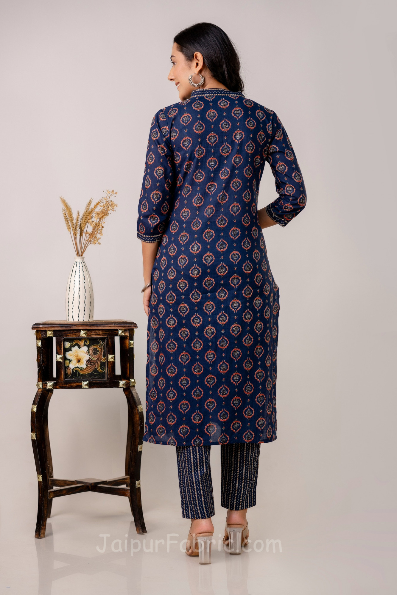 Navy Blue 3 pcs kurti set