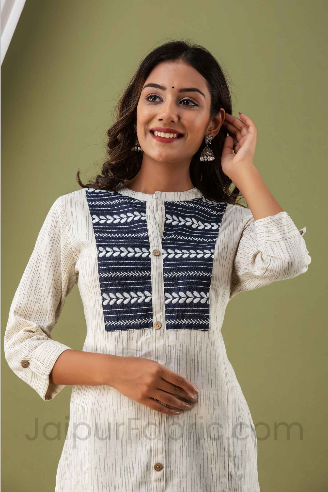 Women Cotton Serene White Kurti