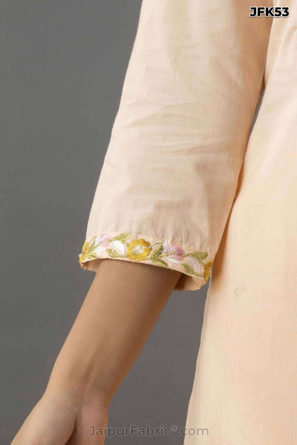 Peach Embroidery Kurti Pant Set