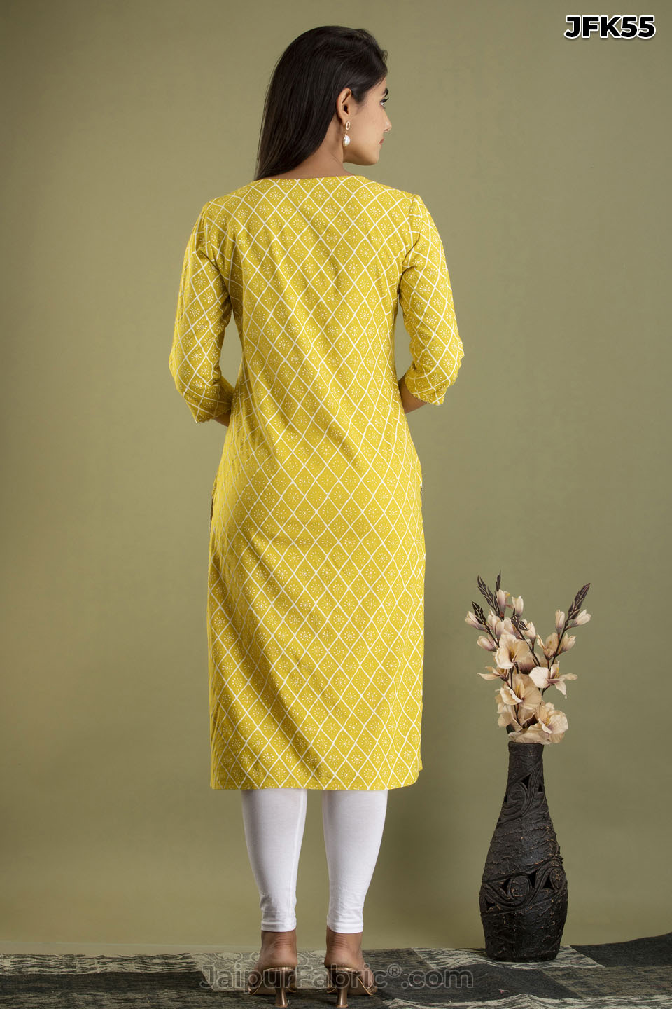 Yellow Embroidery Kurti