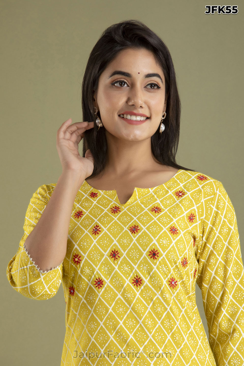 Yellow Embroidery Kurti