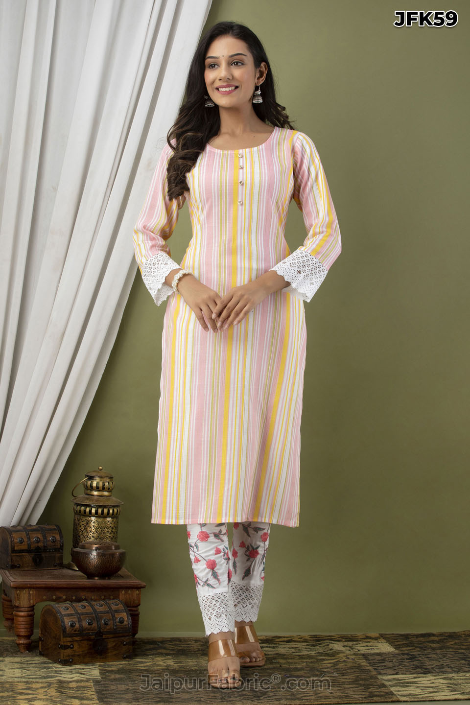 Fancy Lining Kurti Pant & Dupatta