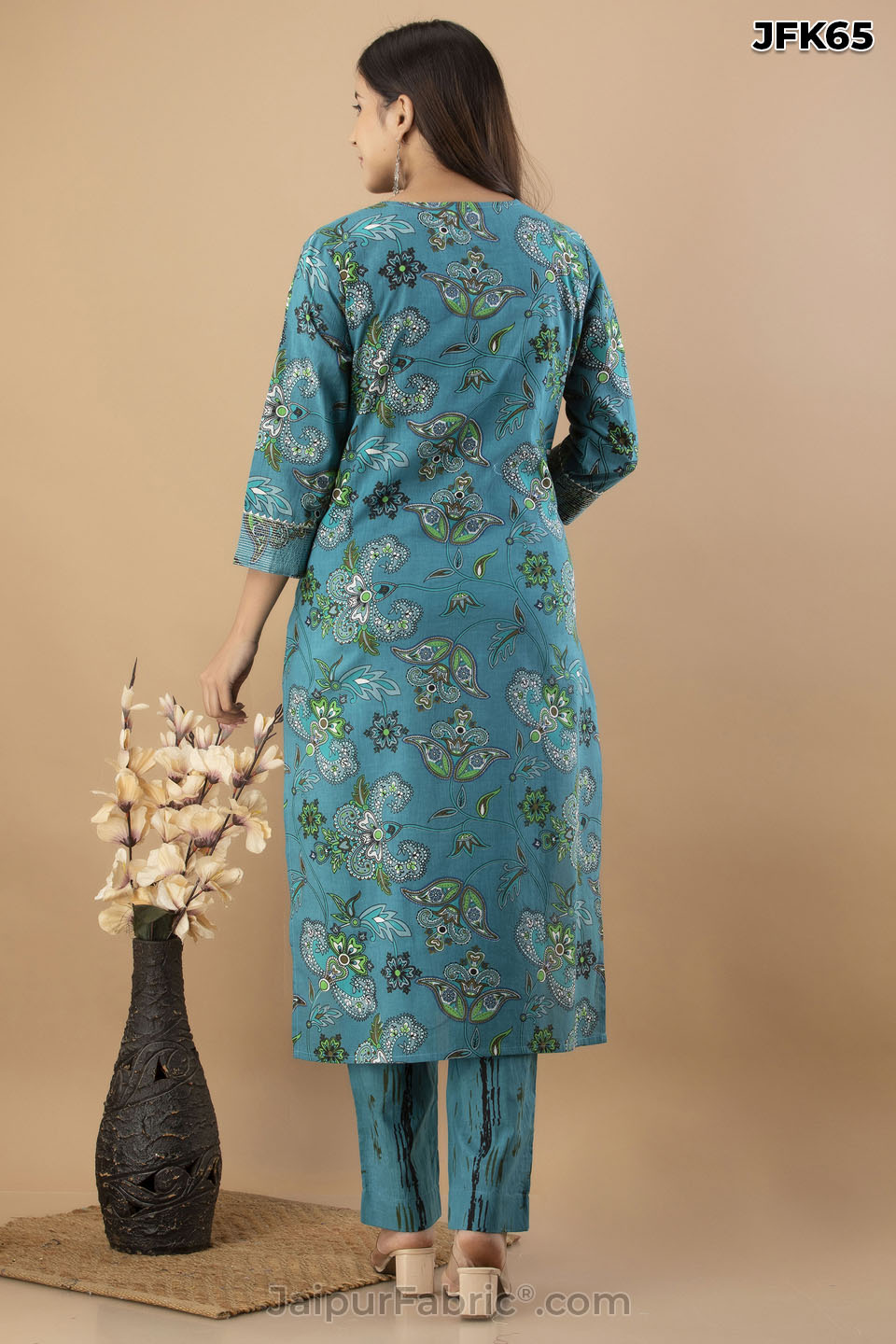 Teal Green Kurti Pant & Dupatta