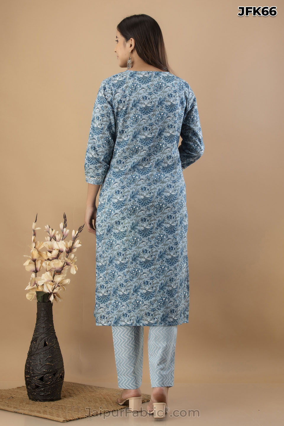 Sky Blue Kurti Pant & Dupatta