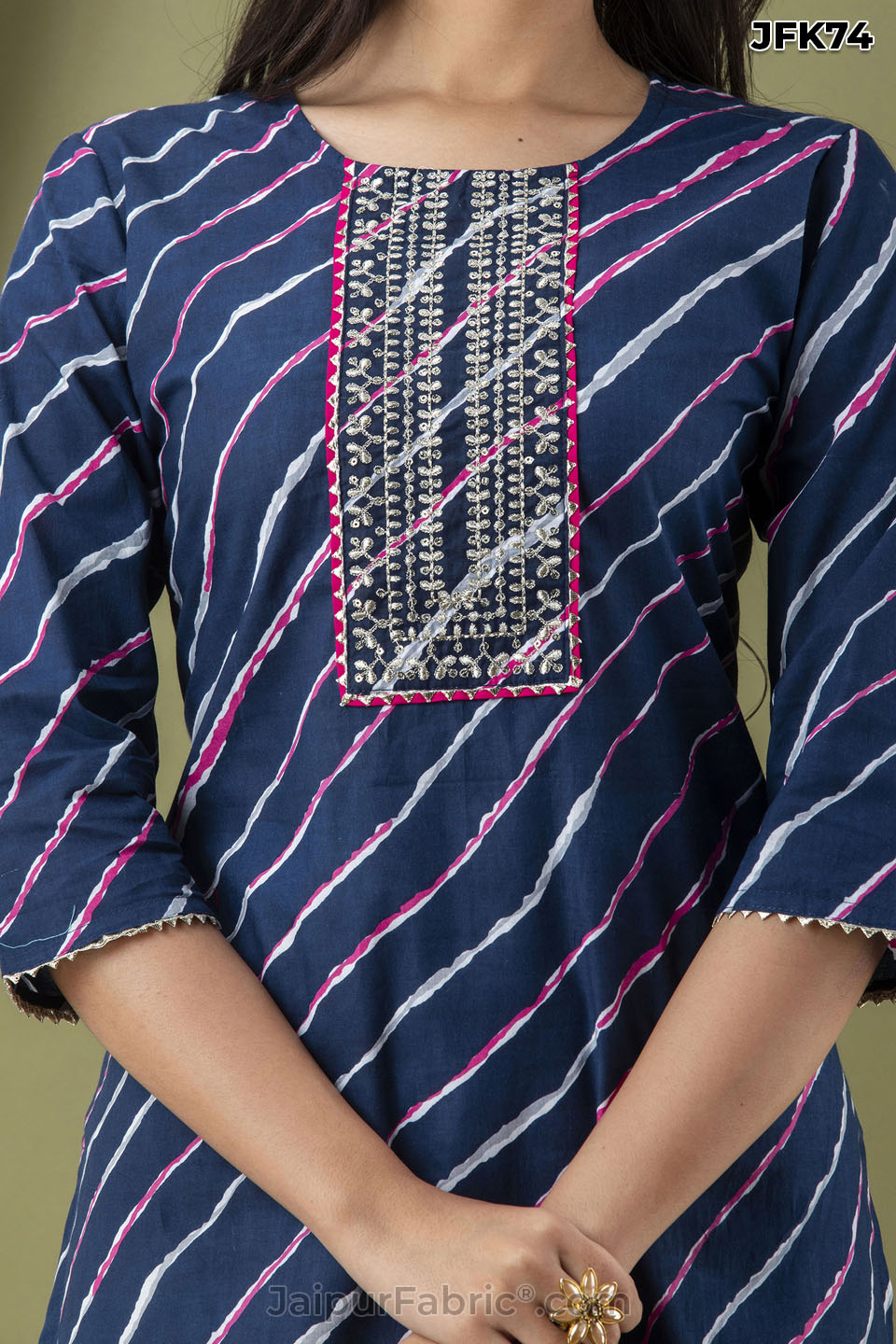 Blue Lehariya Kurti