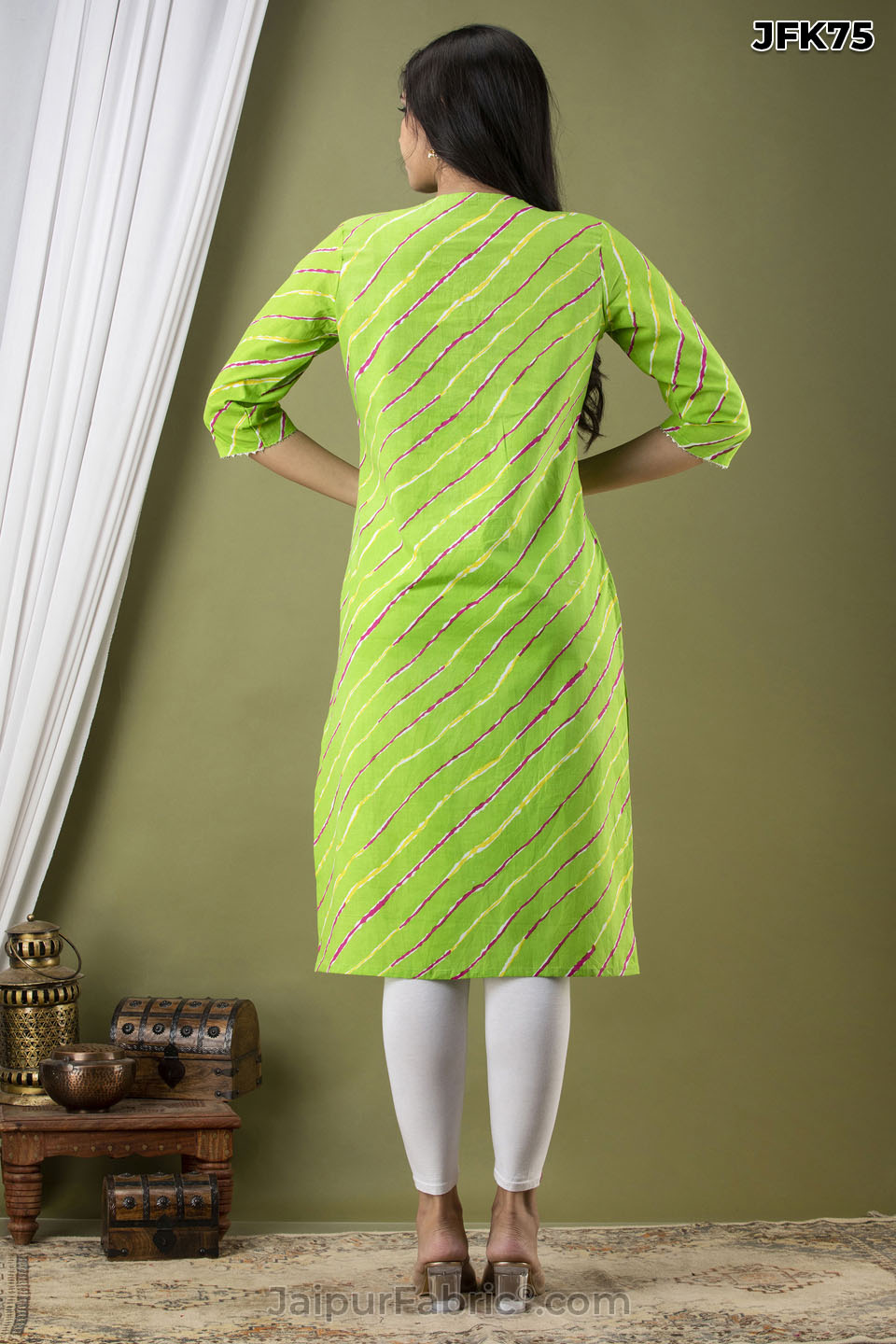 Green Lehariya Kurti