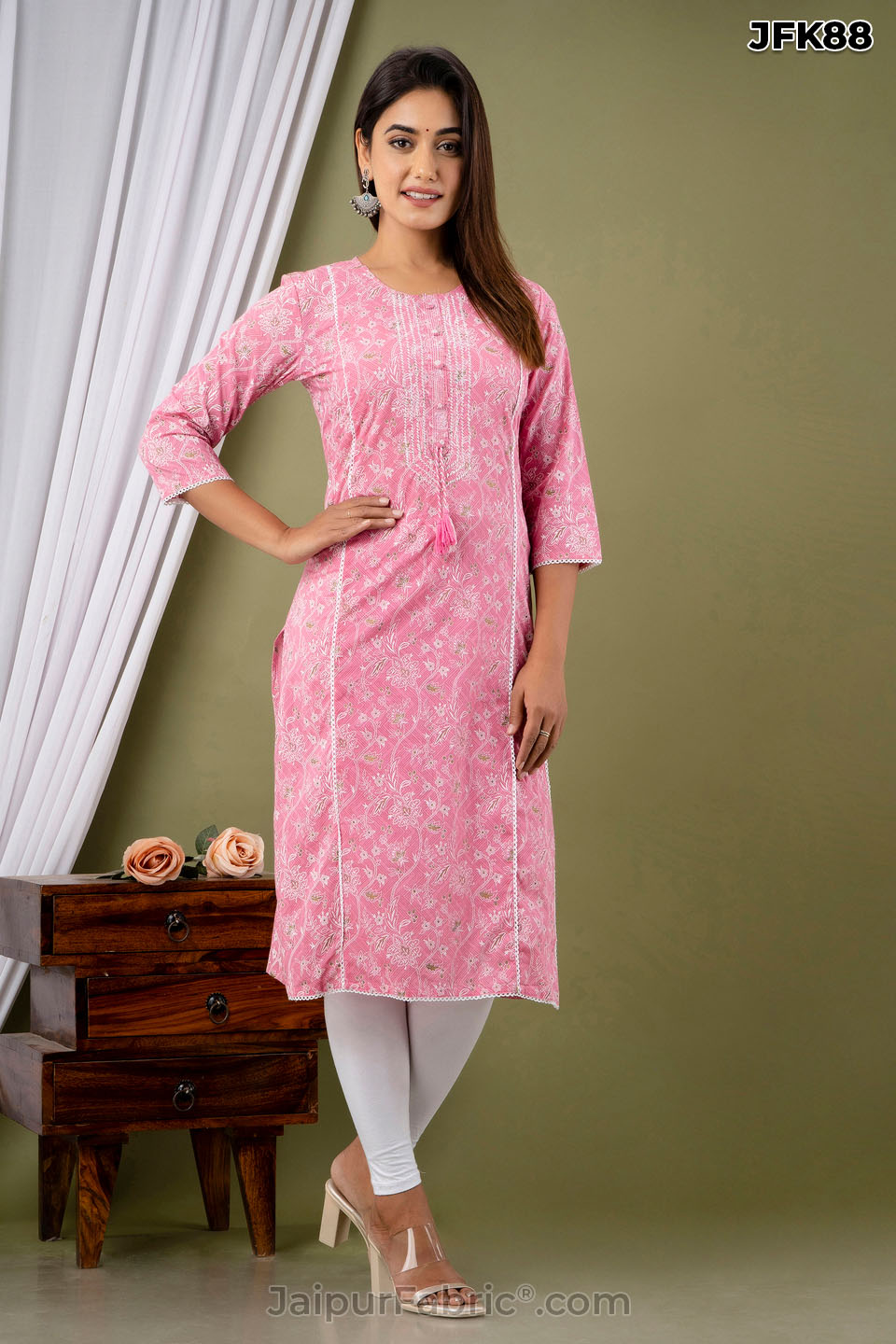 Pink Cotton Kurti