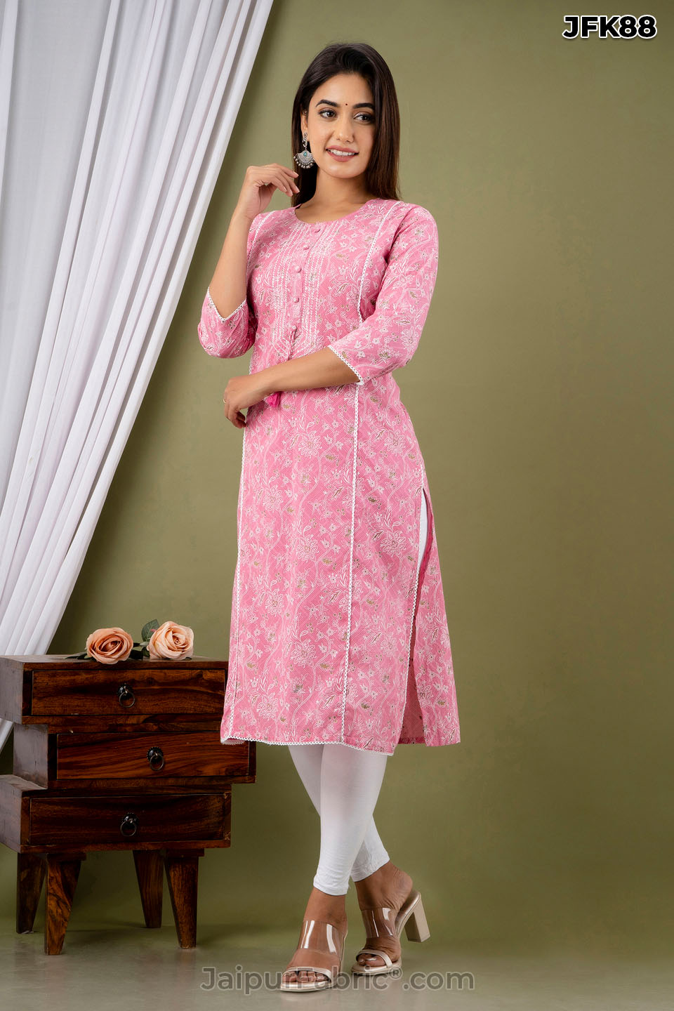 Pink Cotton Kurti