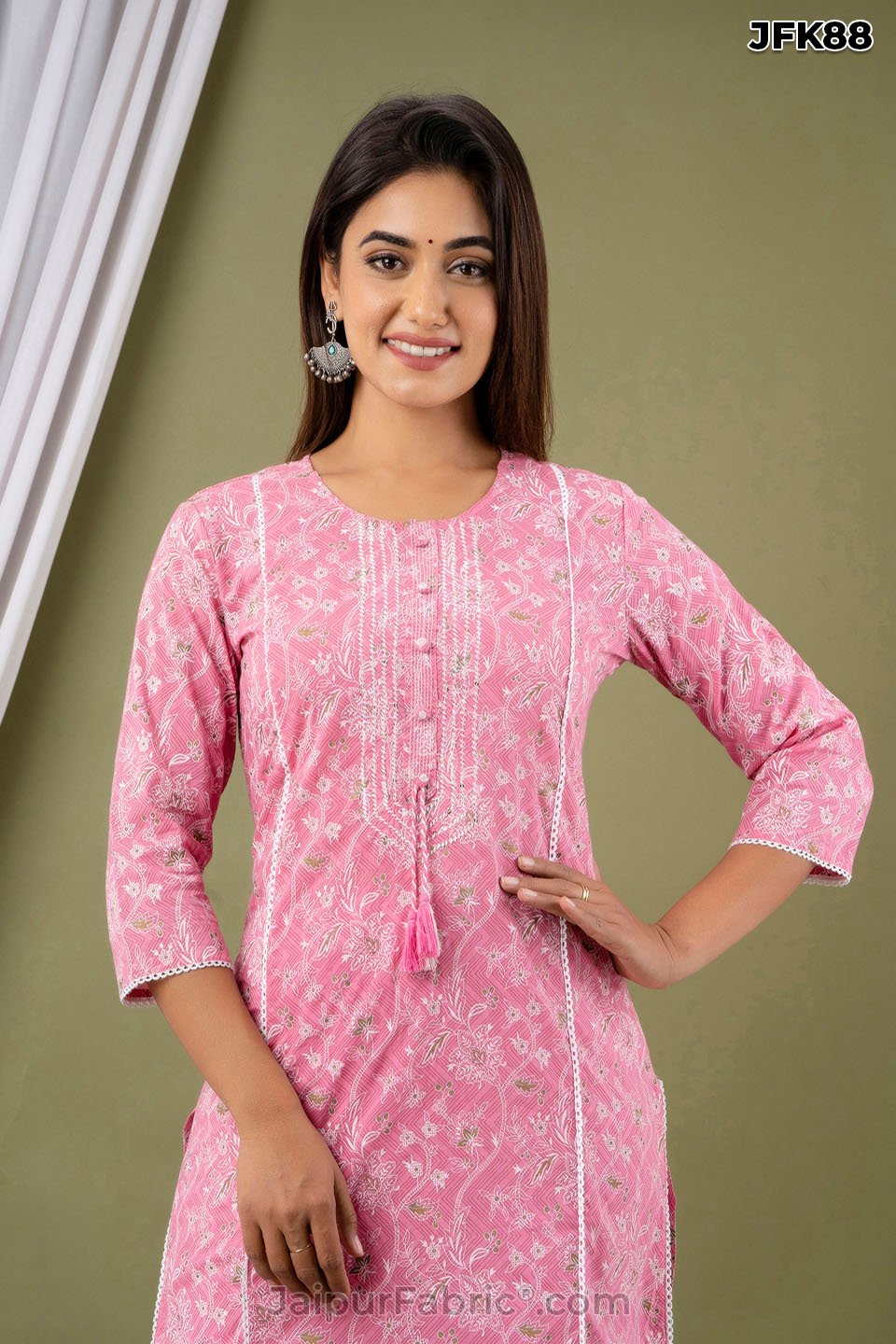 Pink Cotton Kurti