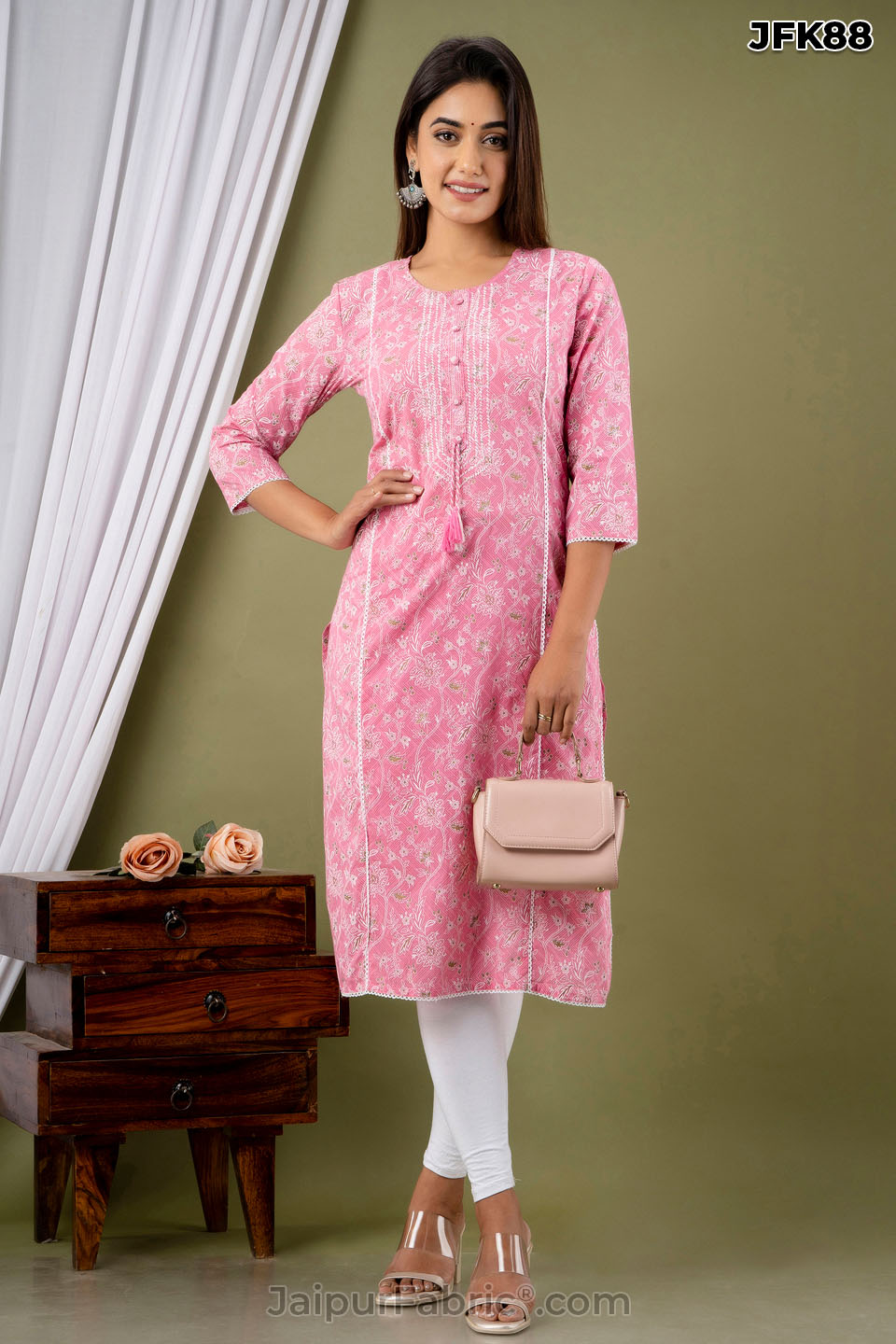 Pink Cotton Kurti