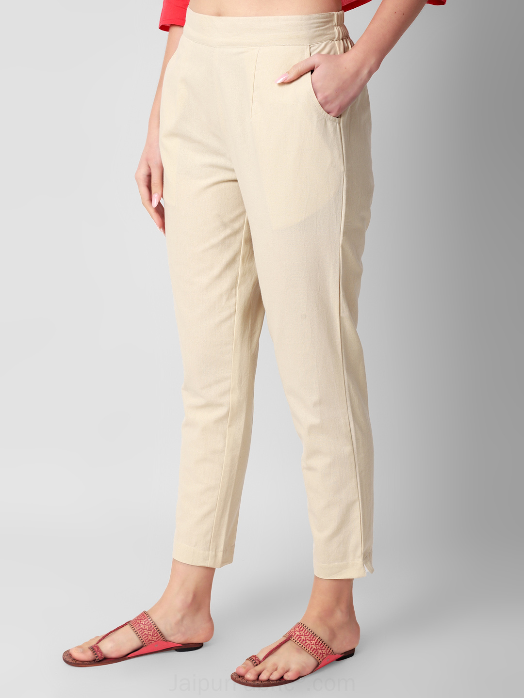 Caramel Cream Women Cotton Pants casual and semi formal daily trousers